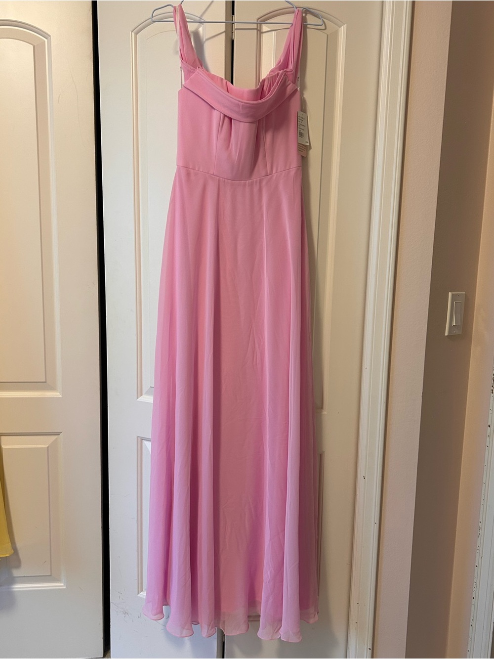 Dessy Collection Light Pink Sleeveless Chiffon Maxi Dress